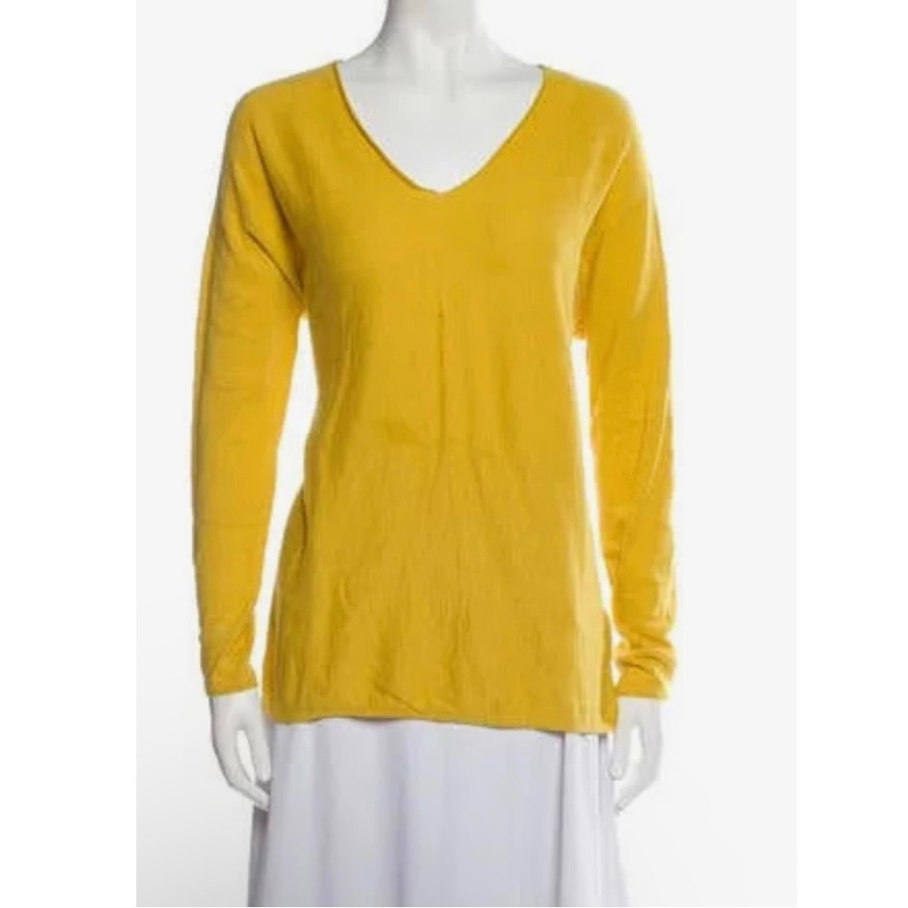 Vince Yellow V-Neck Sweater